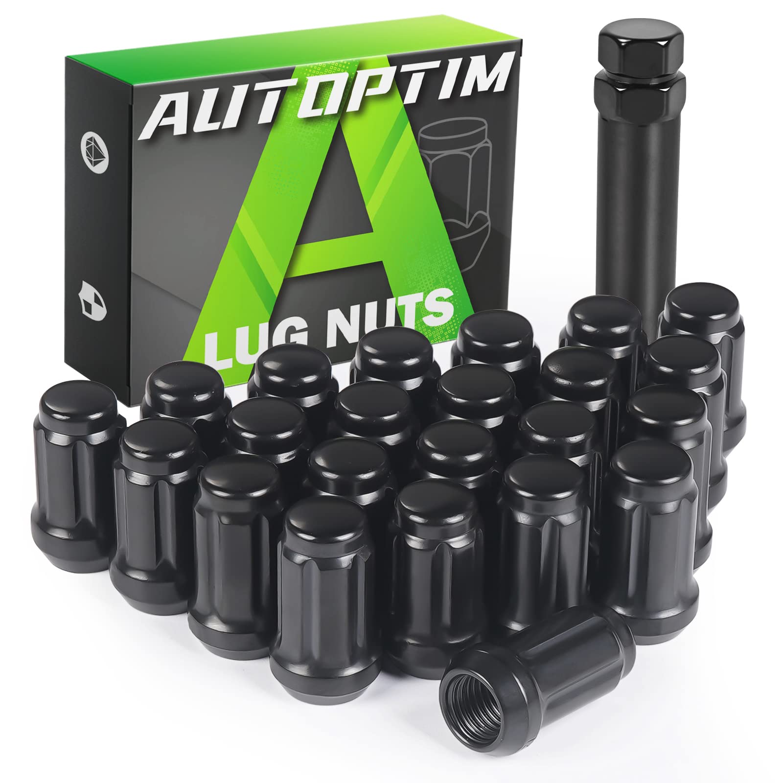 Amazon.com: AUTOPTIM 1/2-20 Spline Lug Nuts - 23 Pcs Black Closed
